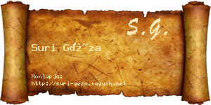 Suri Géza névjegykártya